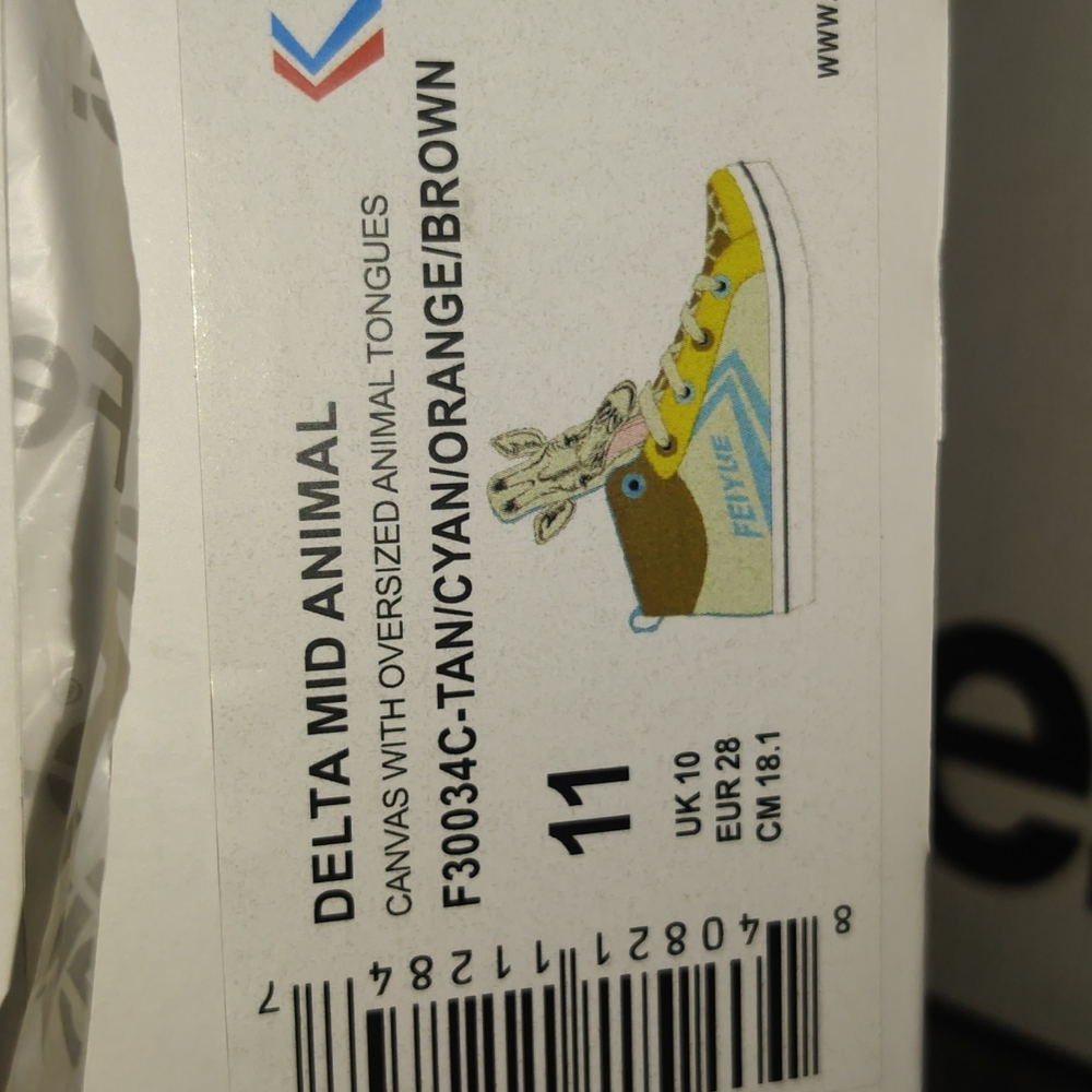 Feiyue Delta Mid Kid'sColor Orange/Tan/Cyan/Brown Giraffe Size 11 Little kid's - Picture 12 of 12